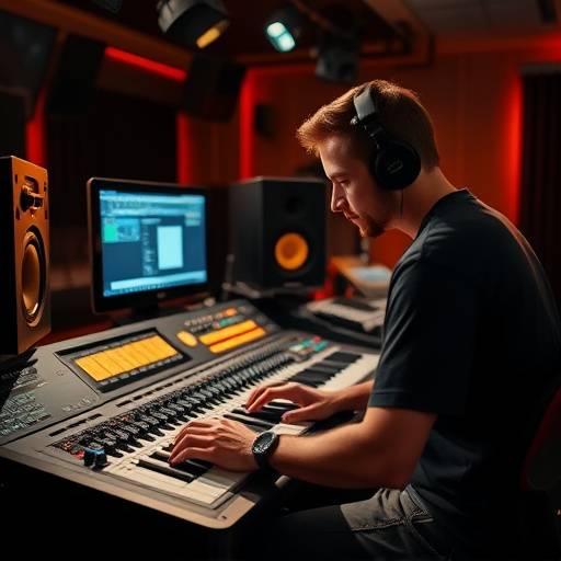Mixing engineer working on a digital audio workstation